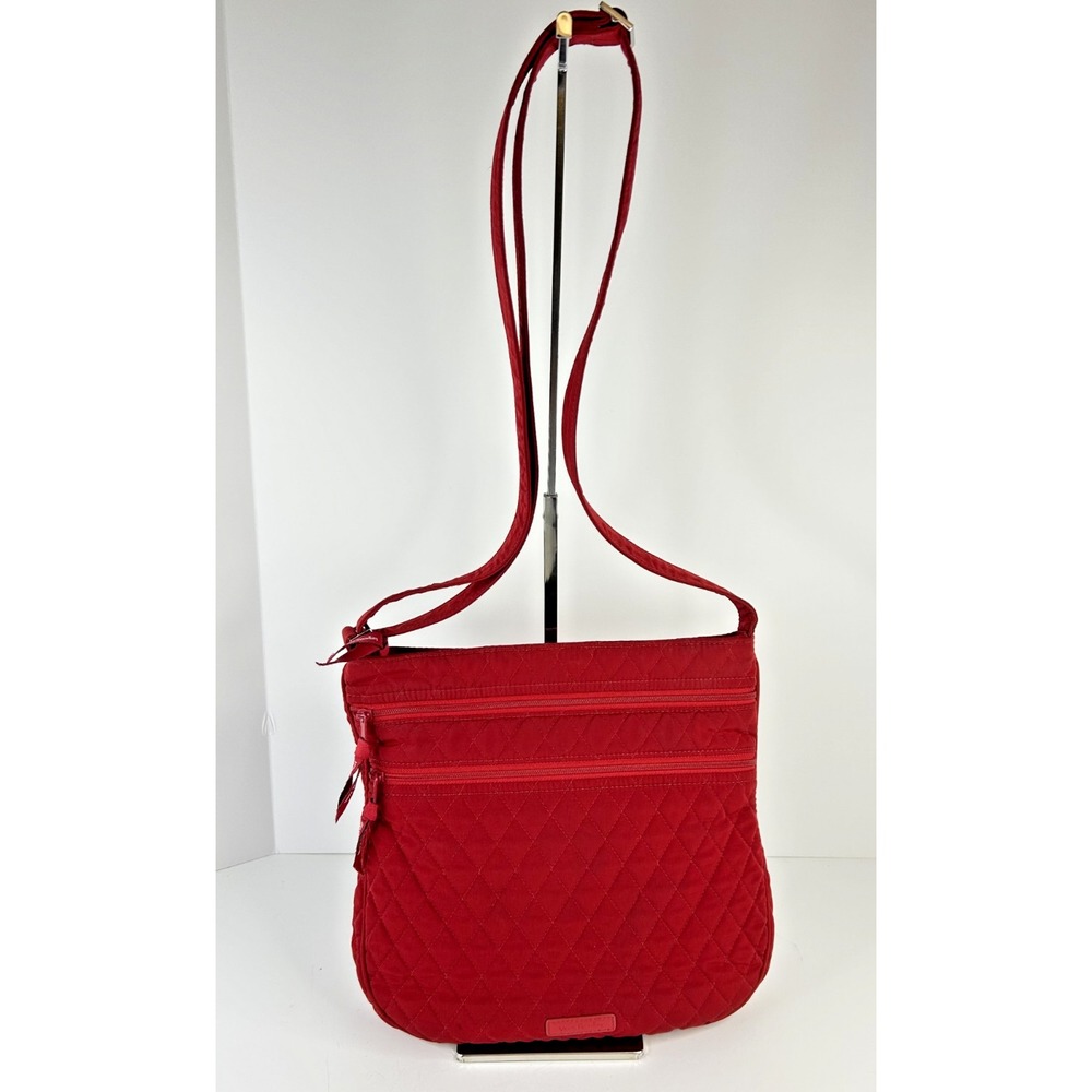 Vera Bradley Purse Classic Shoulder Cross Body Bag Red Quilted Fabric 24439-480